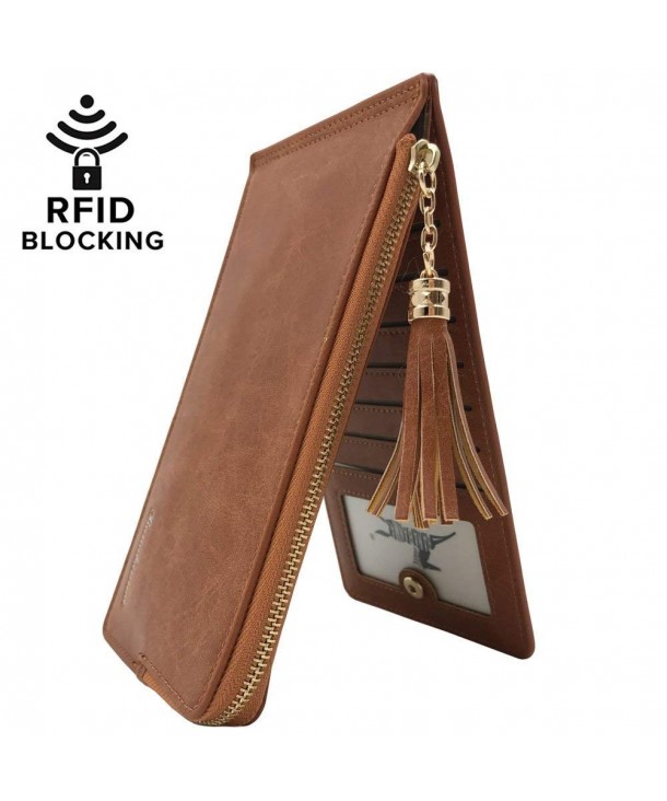 Womens Blocking Bifold Organizer Tassels