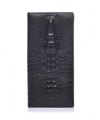 ZENTEII Genuine Leather Crocodile Embossed