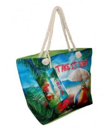 Tropical Print Beach Tote Pouch