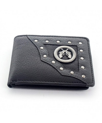Faddism Emblem Leather Bifold Wallet