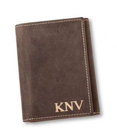 Personalized Medium Borello Leather Tri fold