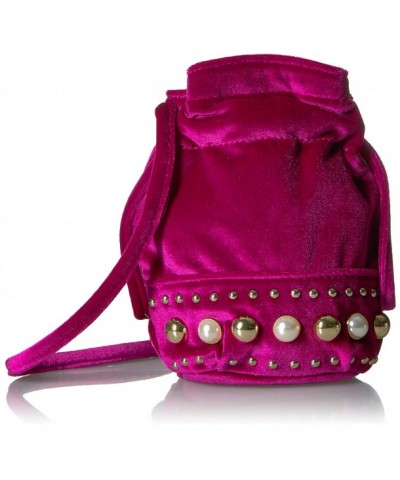 Fix Studded Velvet Crossbody Fuchsia