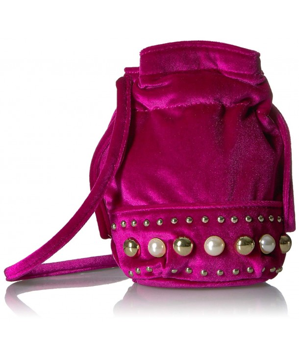 Fix Studded Velvet Crossbody Fuchsia