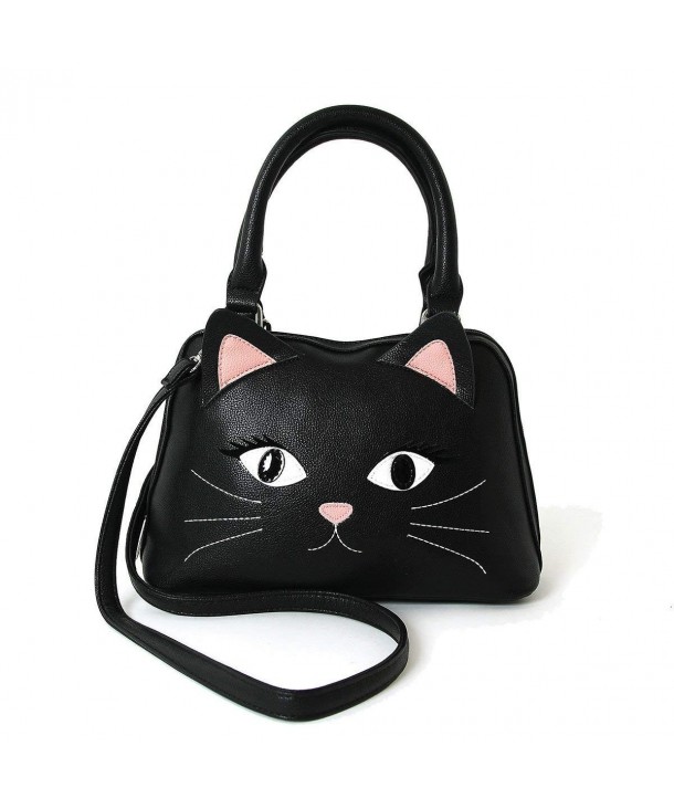 Black Cat Face Satchel Handbag