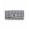 Classic Houndstooth Turnlock Clutch Handbag