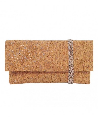 JNB Metallic Cork Clutch Silver