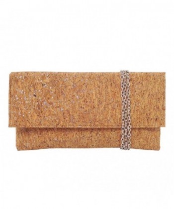 JNB Metallic Cork Clutch Silver