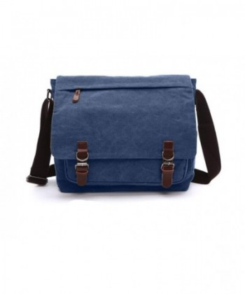 Sechunk Canvas Leather Messenger Bag