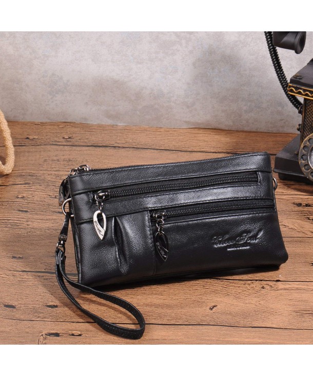 Wristlet Wallet for Women Leather Clutch Handbag Small Crossbody Purse ...