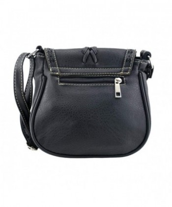 Girls Vintage Satchel Crossbody Bag PU Leather Shoulder Bag - A-black ...