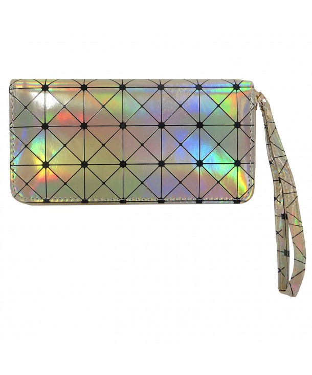 Luminous Geometric Holographic metallic leather