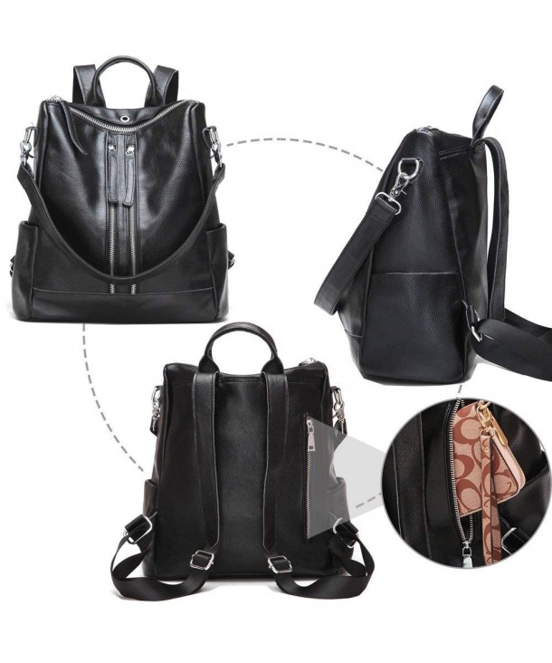 Travel Backpack Purse for Women Convertible Leather Shoulder Weekender ...