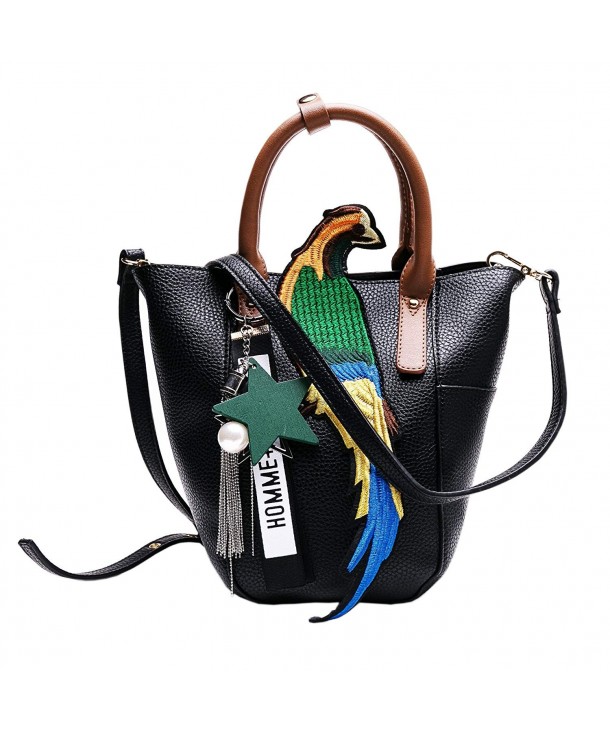 MUSAA Handbags Satchel Shoulder Embroidery