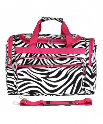 Luggage Duffle Pink Trim Zebra