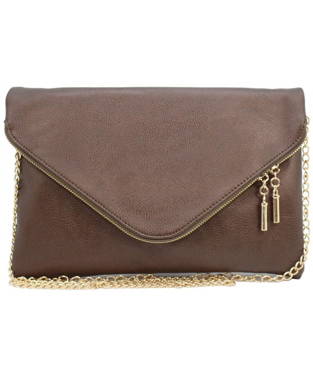 leather envelope clutch crossbody BRONZE