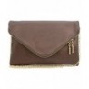 leather envelope clutch crossbody BRONZE