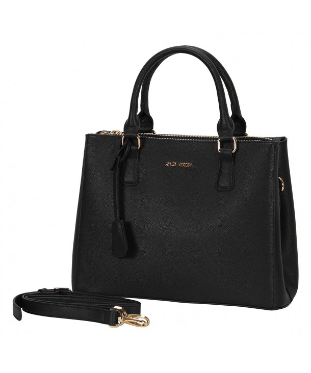 Womens Classy Satchel Handbag - Black - CV12MDIDYF1