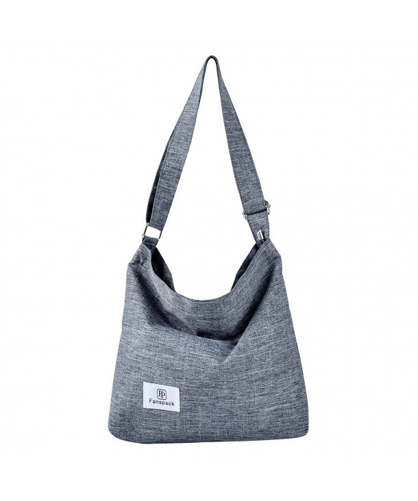 Canvas Simple Crossbody Shoulder - Light Grey - CI18HTW9NX9