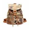 Win8Fong Vintage Printing Backpack Coffee