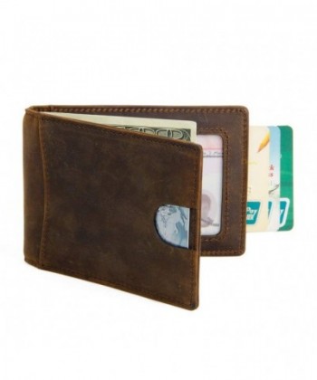 Genuine Leather Minimalist Bifold Blocking