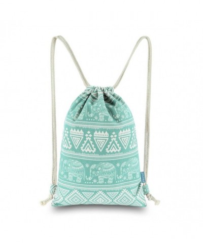 Miomao Drawstring Backpack Elephant Geometric