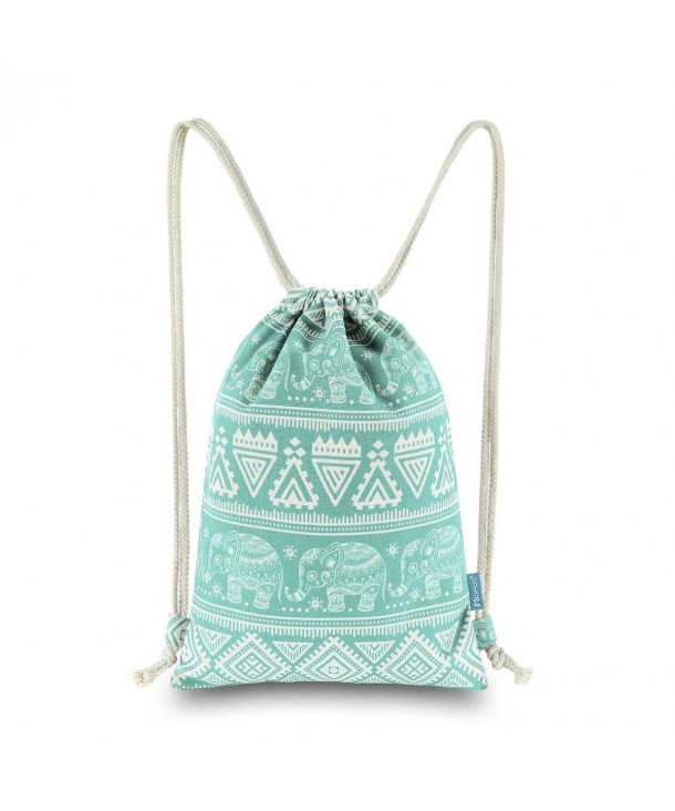 Miomao Drawstring Backpack Elephant Geometric