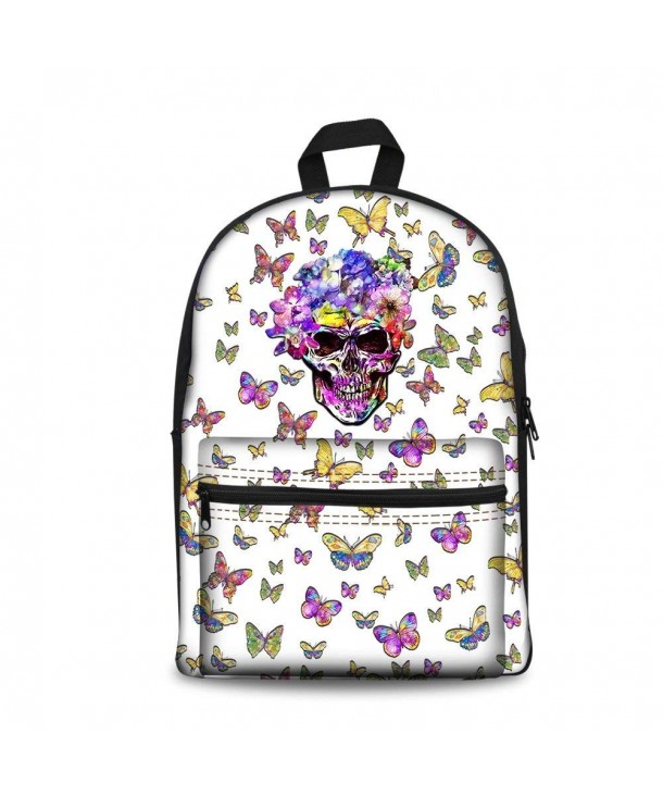 ArtistMixWay Skeleton Students Backpack Butterfly