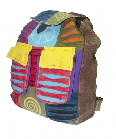 Handmade Colorful Ripped Hippie Backpack