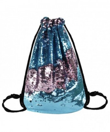 Reversible Sequins Drawstring GlitterShoulderbag Backpack