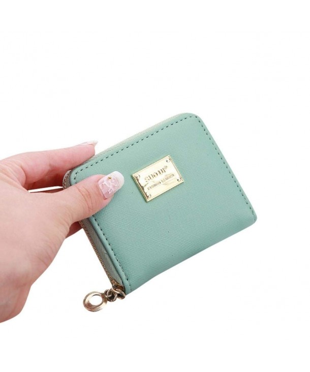 Clutch Purse- Women Small Wallet Card Holder Zip Purse (Mint Green ...