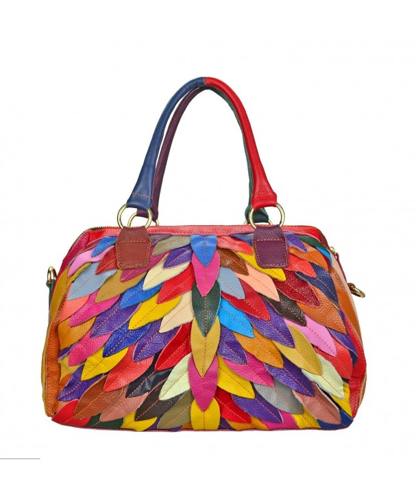 Sibalasi Womens Multi Color Colorful Patchwork Top Handle