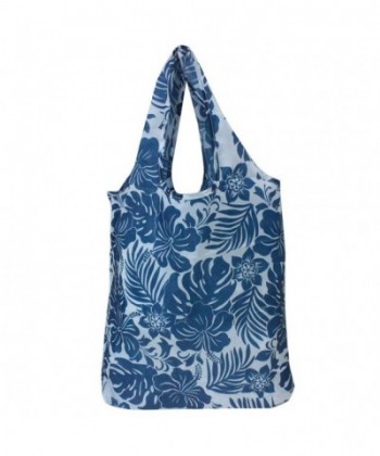 Isle Heritage Foldable Tote Shopping Bag Hibiscus Floral Blue One Size ...