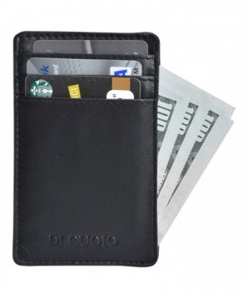 Slim leather wallet credit card case sleeve with ID Window with front ...