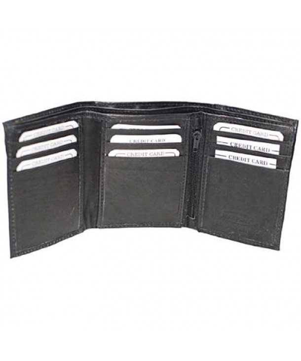 High End Mens Leather Wallet w/ID Window 1355 - Black - CR1175K4VYB