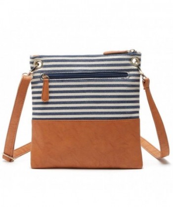 Stripe Crossbody Shoulder Canvas Leather