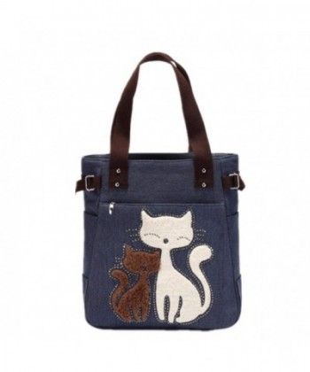 YZSKY Canvas Handbag Cartoon Blue