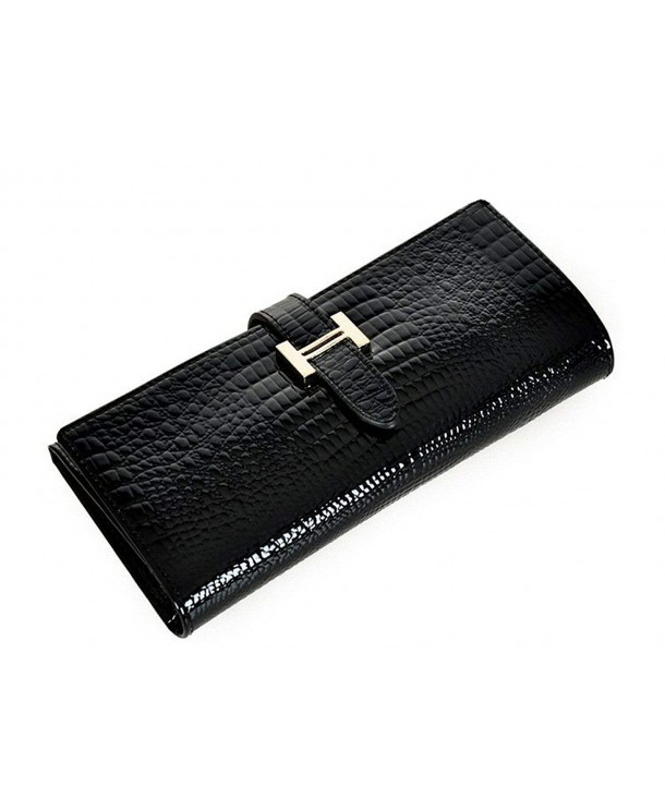 Glossy Genuine Leather Crocodile Pattern