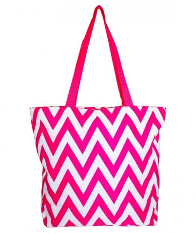 Ever Moda Chevron Tote Pink