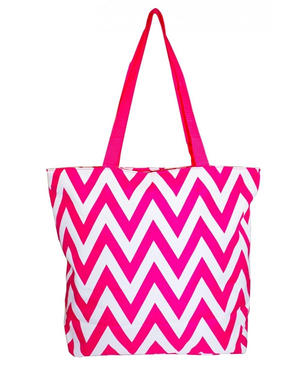 Ever Moda Chevron Tote Pink