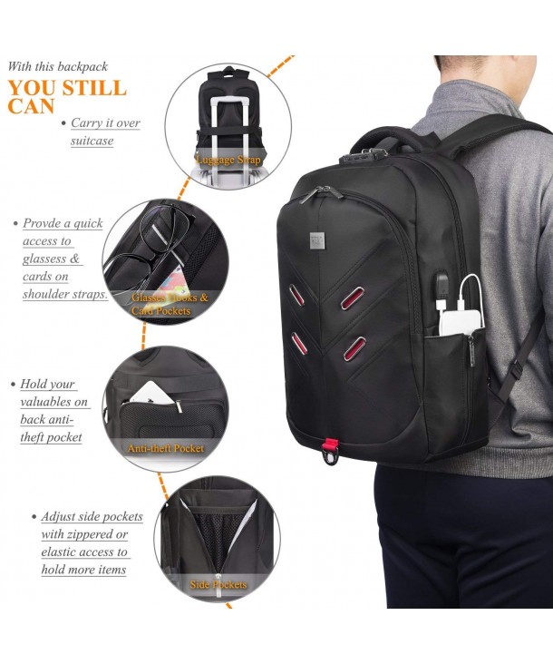 Backpack Headphone Anti theft Resistant - Black - CL188X642WM