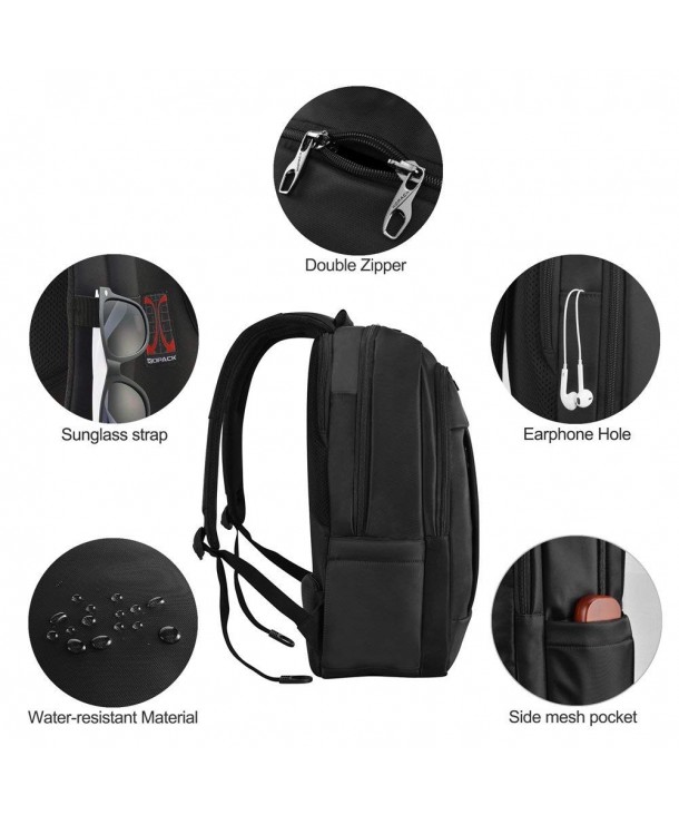 Waterproof Backpack Business Compartment - 17IN Black - C812C26LS11