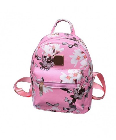 Backpack Causal Floral Printing Leather