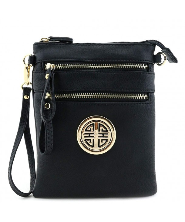 Zipper Pocket Wristlet Crossbody Emblem