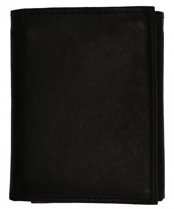 Cowhide Leather Extra Capacity Trifold Wallet with Detachable ID Flap ...