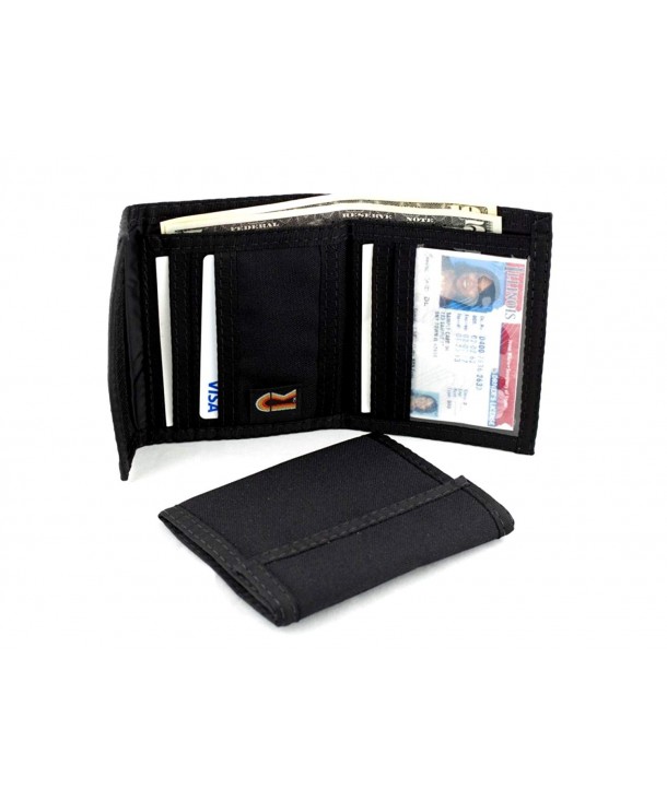 Credit Card Bifold Nylon Wallet w/RFID Panel Protection. Made in USA ...