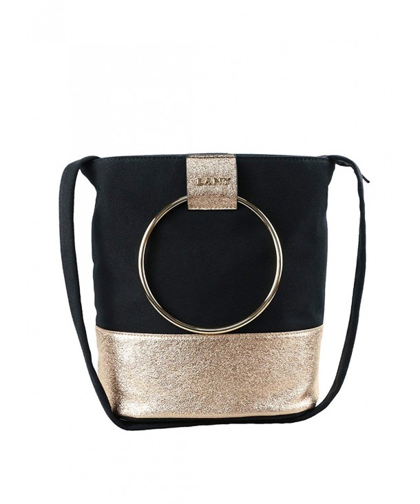 Textured Metallic Handles Handbag Crossbody