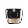 Textured Metallic Handles Handbag Crossbody