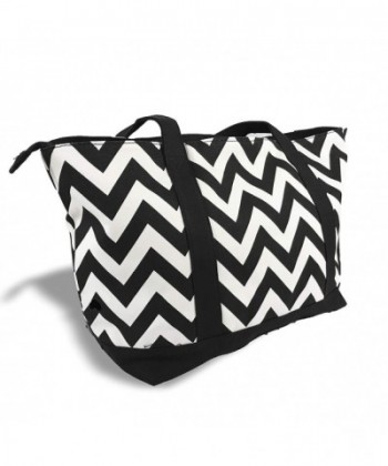 Extra Large Roomy Premium Canvas Tote Bag With Fashion Prints- Chevron ...