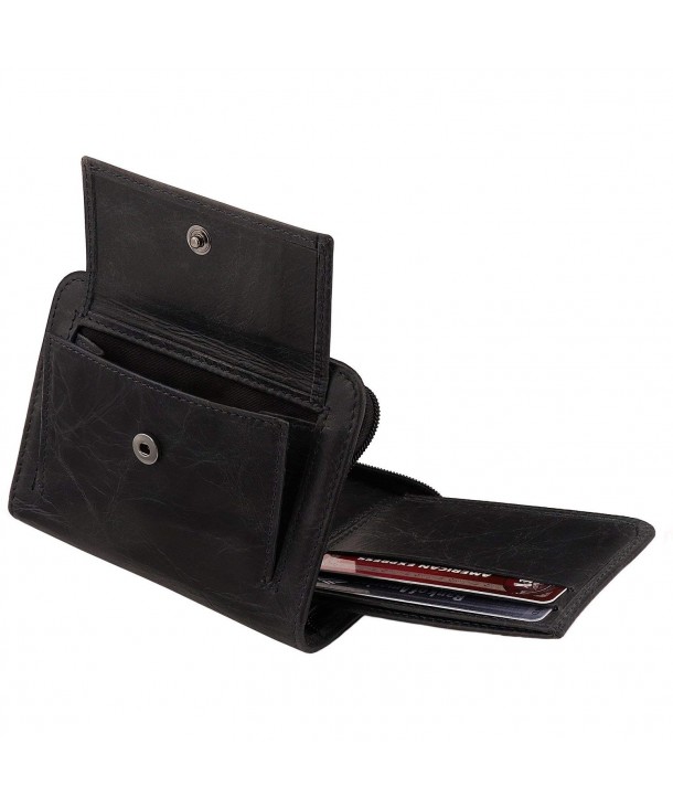 Angelino Blocking Zippered Wallet Italian Leather