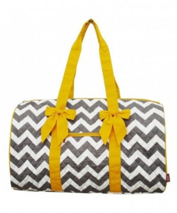 Chevron Print Large Quilted Duffle